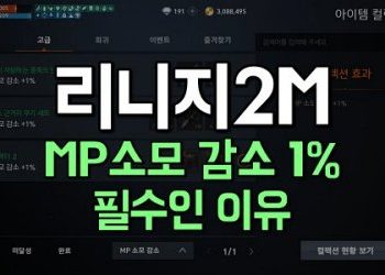 리니지2M-컬렉션-중-MP-소모-감소-1-효율