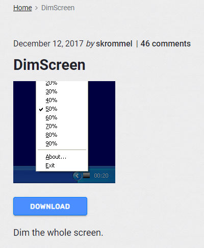 모니터 밝기 최적화 프로그램 딤스크린 DimScreen