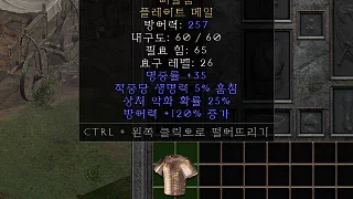 디아2 – 뼈살점 [유니크 플레이트메일] 으뜸 상세정보