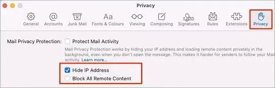 macOS 메일 개인 정보 보호를 끄는 방법