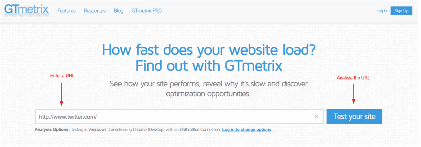 GTMetrix HTTP 요청 데이터