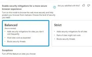 Microsoft 엣지(Edge)에서 보안 완화를 활성화하는 방법