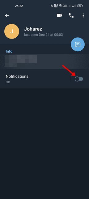 Desactivar la alternancia detrás de las notificaciones