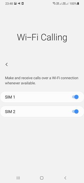 Nút chuyển đổi cho các cuộc gọi qua WiFi