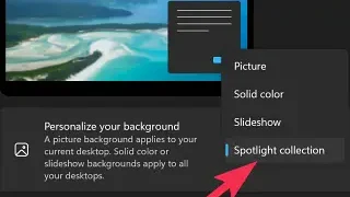 윈도우11에서 Windows Spotlight 바탕 화면 배경을 설정하는 방법