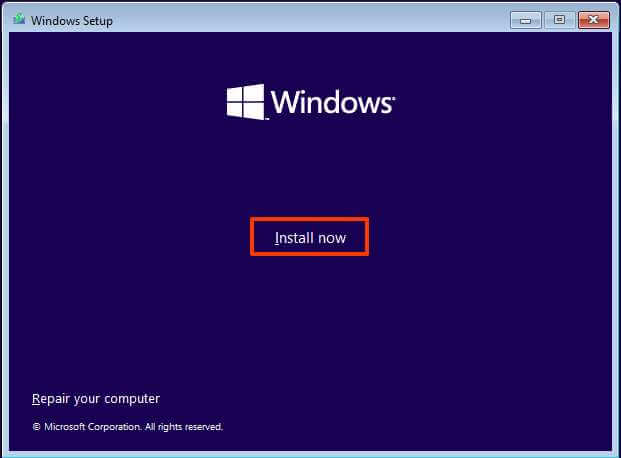 אפשרויות התקנה של Windows 11