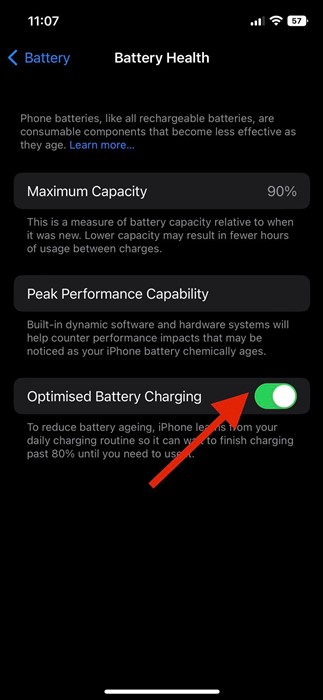 Chargement optimisé de la batterie