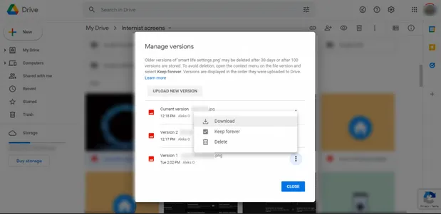 Masquer les fichiers dans Google Drive