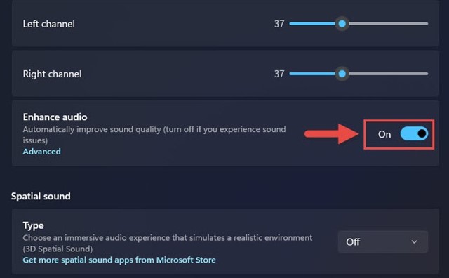 A hangminőség javítása a Windows 11 rendszerben