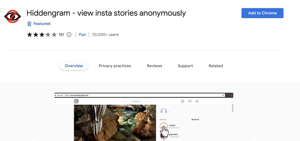 Hiddengram Voir les histoires Instagram de manière anonyme