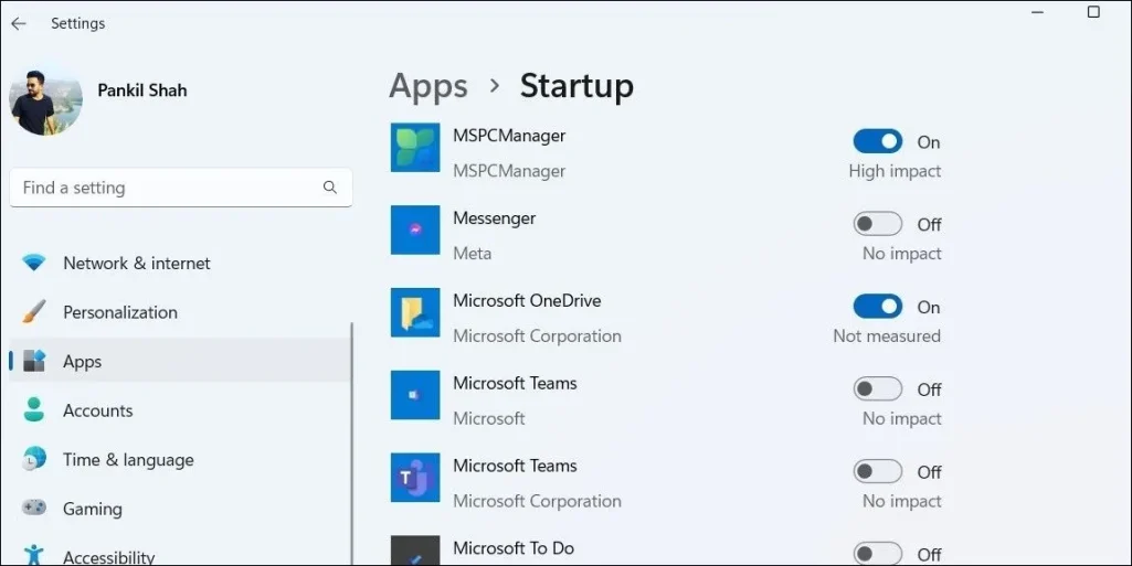 Inaktivera OneDrive-start med appen Inställningar