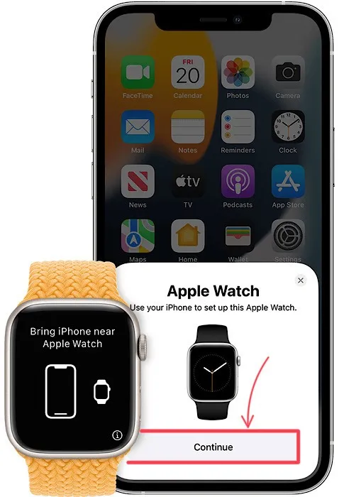 Apple Watch Pokračujte v párování
