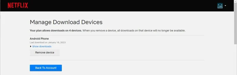 Gerenciar dispositivos de download no Netflix