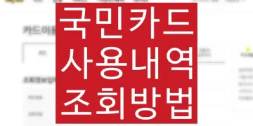 1년이상 된 국민카드 사용내역 조회 하는법
