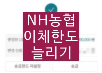 NH농협 이체한도 늘리기(증액) 변경하는 방법