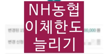 NH농협 이체한도 늘리기(증액) 변경하는 방법