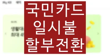 국민카드 일시불 할부전환, 할부기간 변경 방법