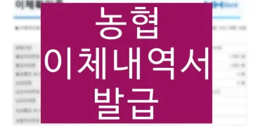 농협 이체내역서 확인증 발급 방법