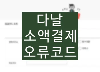 다날 소액결제 오류 코드 (에러코드 조회, 해결 방법)