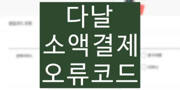 다날 소액결제 오류 코드 (에러코드 조회, 해결 방법)