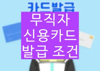 무직자 신용카드 발급 조건, 발급 쉬운곳