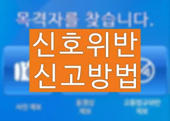 신호위반 신고하는 방법 (교통법규위반 신고 홈페이지)