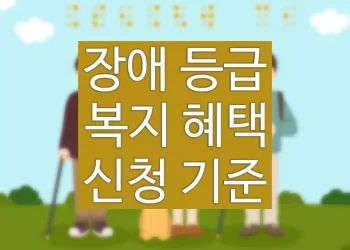 장애 등급 혜택, 등급별 복지 신청 기준 (장애 등급제)