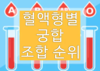 혈액형 궁합지수 조합 순위 (연애 스타일 테스트)