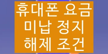 휴대폰 요금 미납 정지 (해제 조건, 납부 방법)