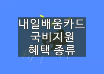 내일배움카드 혜택, 국비지원 학원 종류