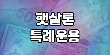 저신용 자영업자 구제책, 햇살론 특례운용의 모든 것