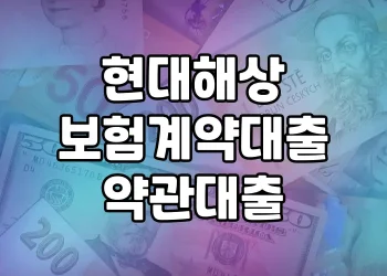 현대해상 보험계약대출(약관대출) | 빠르고 쉽게 이용할 수 있는 저렴한 대출상품