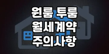 원룸과 투룸 월세 계약시 주의사항과 특약사항 정리