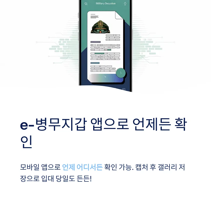 스마트폰으로 e-병무지갑 앱을 확인하는 화면